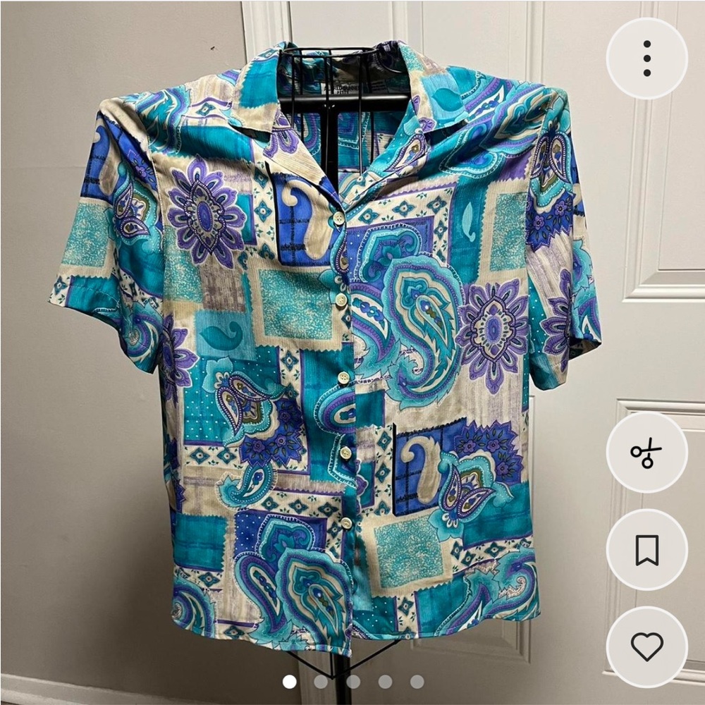Alfred Dunner Teal and Purple Paisley Top